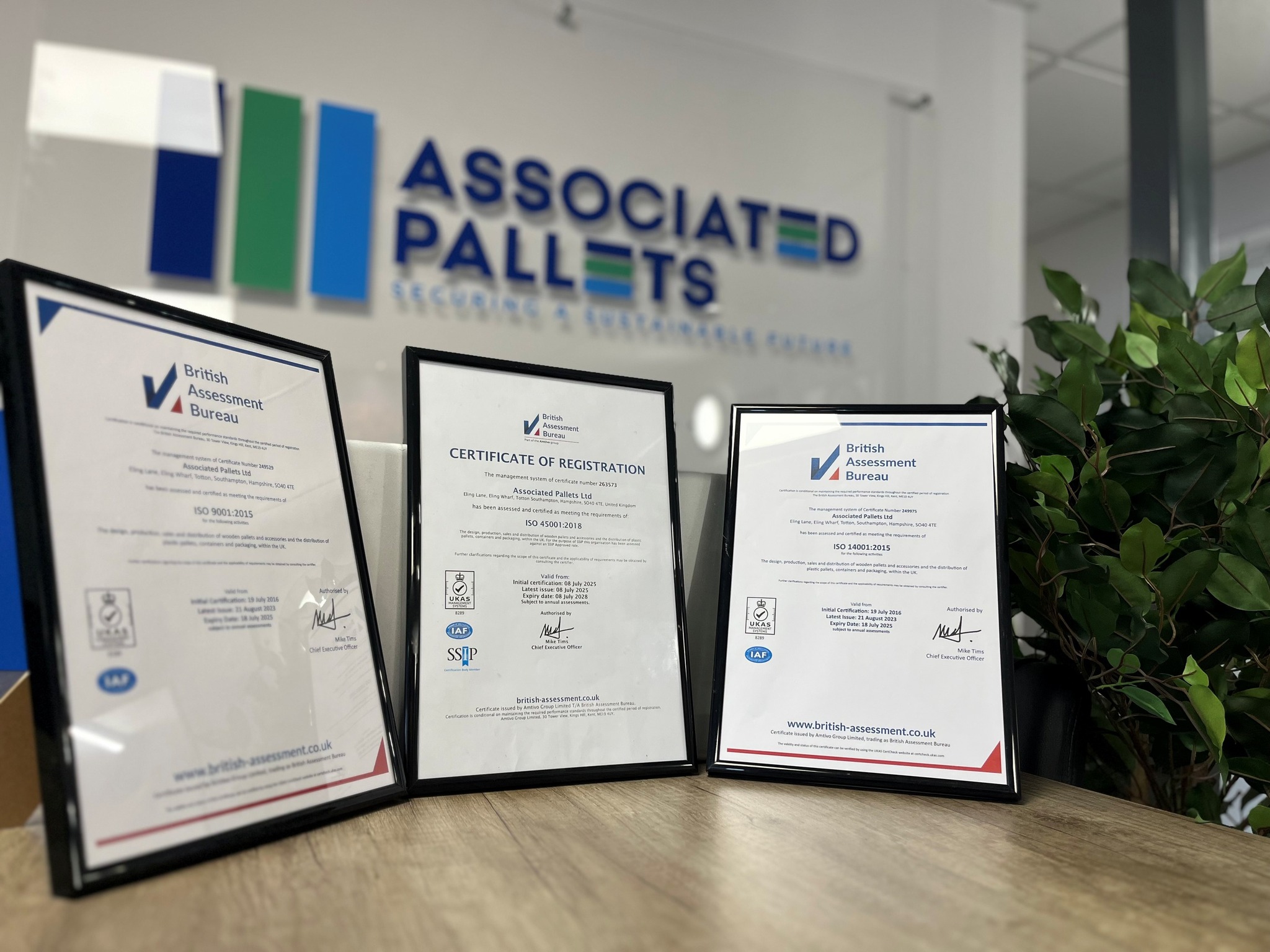 Associated Pallets Achieves ISO 45001:2018 Certification for Occupational Health & Safety