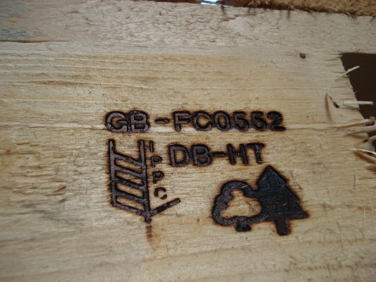 wooden pallet heat treatment mark